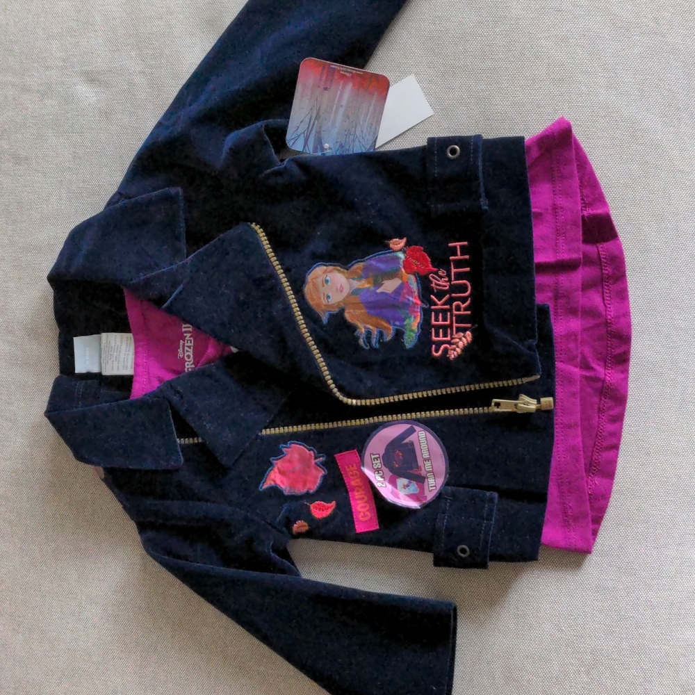 NWT Disney Frozen Velour Jacket 2T & Tee